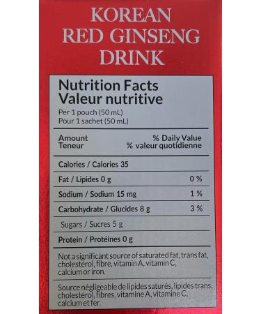 RAN Korean Red Ginseng Drink 6 Years Grown Ginseng to Boost Energy Focus Circulation and Immunity 33 Pouches of 50 mL - Buy Online on GoSupps.com