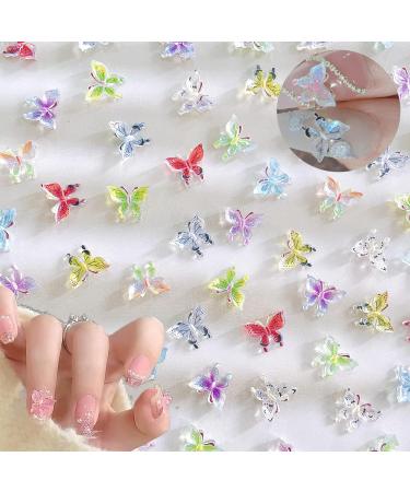 Colorful 3D Butterfly Nail Charms - 12Grids Resin Mini Nail Art Decorations for Women and Girls | Manicure Design DIY Crafts - Cute Nail Charms - Buy Online on GoSupps.com