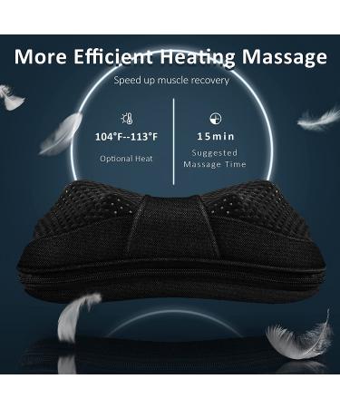 Electric Heat Massager Pillow for Back and Neck Pain Relief - Perfect Gift for Grandpa, Grandma, Teacher, Nurse - Christmas Present - Kneading Shoulder Massager for Sore Muscles - Black Cloth - Buy Online on GoSupps.com