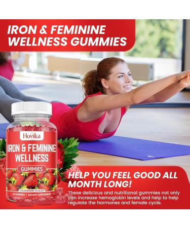 Iron for Women Gummies, 40mg Iron Supplement Anemia with multivitamin for Women, Zinc, Selenium, Iodine - for Iron Deficiency - Natural Hormonal Support for PMS, Strawberry Flavour, 60 Count Strawberry 60 Count (Pack of 1) - Buy Online on GoSupps.com