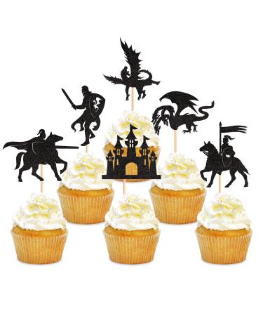 24 pieces dragon theme cupcake topper mythical stories Torte decoration picks realistic cake attachment tortendendeko young wedding birthday event party animals topic party decoration care dragon-2