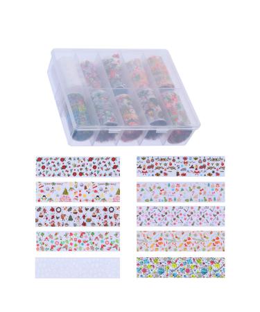 10 Sheets Christmas Nail Art Stickers Xmas Nail Decals Holiday Manicure Santa Stickers Snowflake Nail Art Stickers DIY Xmas Nail Art Tips Xmas Nail Stickers Halloween Nail Supplies