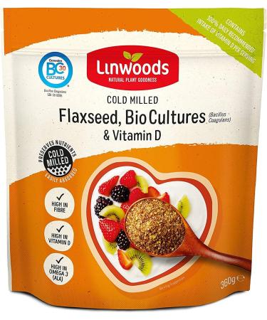Linwoods Milled Flaxseed with Bio Cultures & Vitamin D 360g High in vitamin D High in Fibre High in Omega 3 (ALA) Source of Protein maintenance of normal bones and teeth reduction of tiredness Maintenance of normal blood cholesterol levels - Buy Online on GoSupps.com