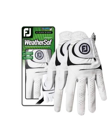 FootJoy Women's WeatherSof Golf Glove, Pack of 2 (White) White Medium Left