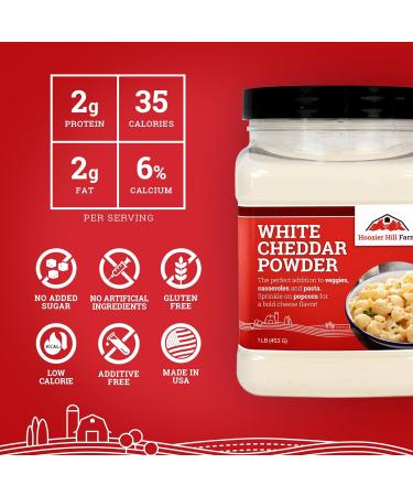 Hoosier Hill Farm Premium White Cheddar Cheese Powder - 1 lb (Gluten Free, rBGH & rBST Free) - Buy Online on GoSupps.com
