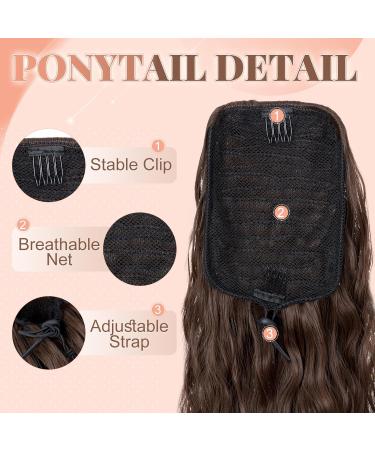 Rich Choices Ponytail Extension 32 Inch Extra Long Curly Hair Extensions Drawstring Ponytail Hair Extensions Afro Pony Tails Extensions Wavy Hairpieces - Medium Brown 32 Inch Medium Brown - Buy Online on GoSupps.com