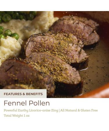 Wild Italian Fennel Pollen | Vegan & Gluten-Free | Versatile Gourmet Ingredient for Rice, Pasta, Risotto, Marinades, Meats & Fish | 1 oz - Buy Online on GoSupps.com
