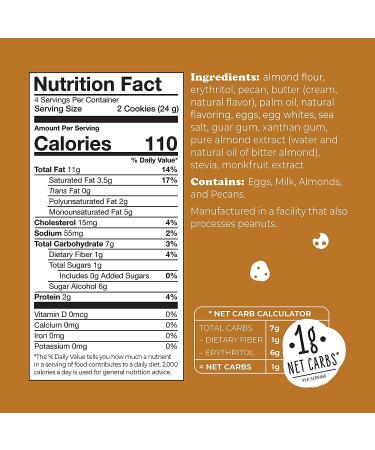Nunbelievable Low Carb Cookies Pecan Sandy - Keto Dessert Gluten Free, Sugar Free Snacks - Diabetic Friendly - 3.4oz (Pack of 4) - Buy Online on GoSupps.com