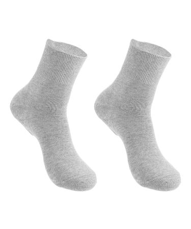 Lurrose Men's Moisturizing Cotton Gel Socks - Foot Repair & Care Treatment for Dry Cracked Skin - 2 Pack Light Gray - Buy Online on GoSupps.com