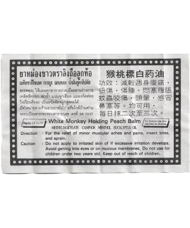 Thai White Balm - Monkey Holding Peach Balm 18g & 8g | Authentic Thai Remedy Exported Worldwide - Buy Online on GoSupps.com