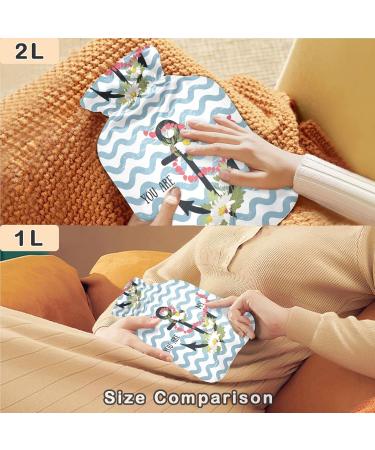 Naanle Ocean Wave Anchor Hot Water Bottle - 1L Transparent Heat Bottle for Bed Hand & Feet Warmer | Pain Relief & Cold Therapy - Buy Online on GoSupps.com