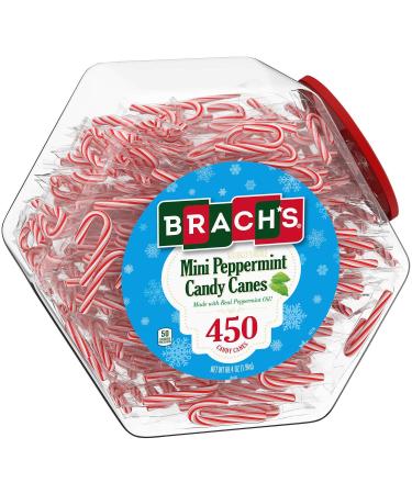 Brach's Mini Peppermint Candy Canes - 450 Count Jar (68 oz) | Fresh Holiday Treats - Buy Online on GoSupps.com