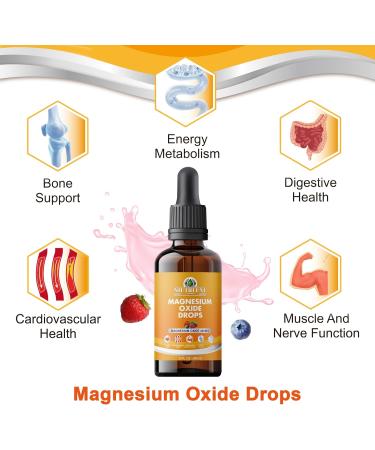 Liquid Magnesium Oxide 400mg Drops - Liquid Magnesium Oxide Supplement for Bone Muscle and Heart Health Sublingual Magnesium Oxide High Potency Easy-to-Absorb 60ml - Buy Online on GoSupps.com