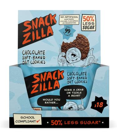 Healthy Kids Snacks Oat Biscuits - Snackzilla 50% Less Sugar Oat Cookies (15x30g : Chocolate) Soft Baked Lunch Box Snacks & School Snack Box Healthy Snacks Vegan Biscuits Healthier Cookie Dough - Buy Online on GoSupps.com
