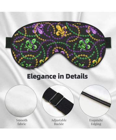 Mardi Gras Printable Sleep Eye Mask - Soft Blindfold with Elastic Strap for Travel & Night Sleeping - Buy Online on GoSupps.com