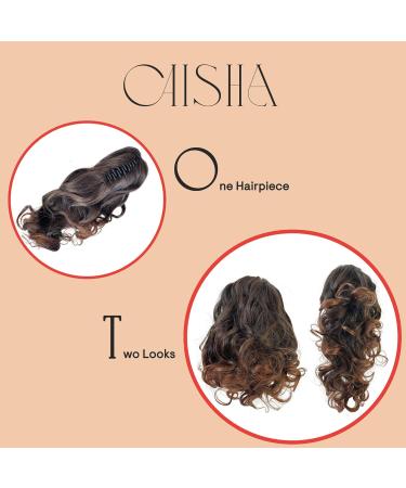 CAISHA 2 IN 1 Ponytail 12" Or 14" Hairpiece Clip On Extension Voluminous Wavy Burgundy Red H17-2 burgundy red #burg H17-2 - Buy Online on GoSupps.com