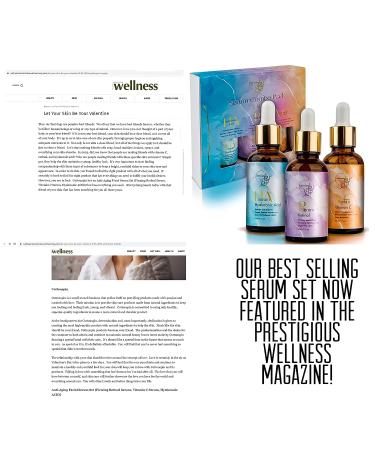 Anti-Aging Facial Serum Set: Vitamin C, Retinol, Hyaluronic Acid - Brightening, Firming, Hydrating - Anti-Wrinkle & Dark Circle Remover - 3x1 Fl Oz - Buy Online on GoSupps.com