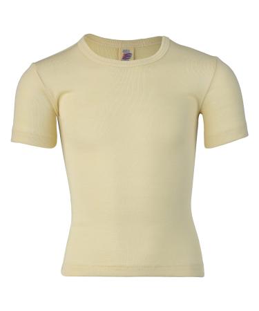Kid's Short Sleeve Thermal Shirt: Warm and Thin Base Layer Top, Organic Merino Wool Silk, Sizes 2-15 Years 7-8 Years Natural