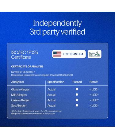 Essential Stacks Collagen Peptides Powder (from Grass Fed Cattle) - Gluten Dairy & Soy Free - Unflavored Hydrolyzed Collagen Supplement (10.6 oz) - Buy Online on GoSupps.com