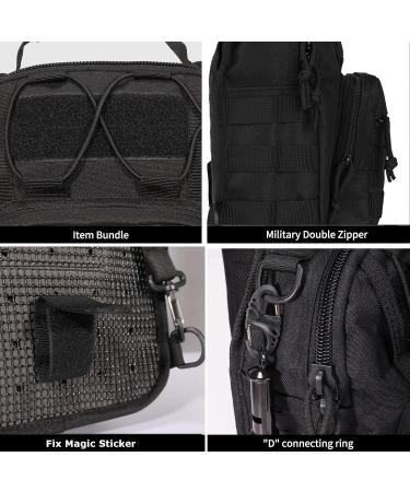 YAKEDA Tactical EDC Backpack - Military Sling Shoulder Bag for Travel & Outdoor Hiking (Black) - Buy Online on GoSupps.com