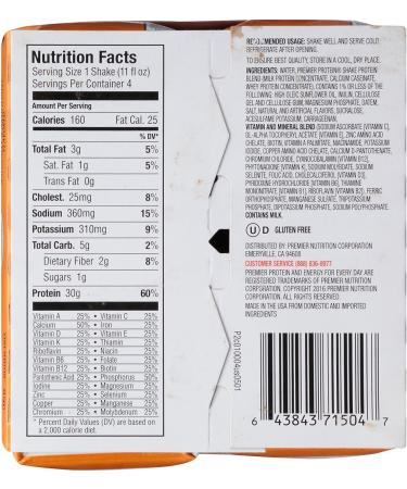 Premier Protein 30g Protein Shakes Caramel 11 Fluid Ounces 4 Count - Buy Online on GoSupps.com