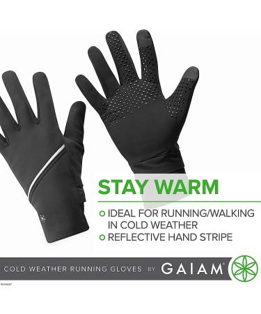 Gaiam Women's Cold Weather Running Gloves - Touchscreen Compatible, Warm Winter Gear (Black, S/M) - Buy Online on GoSupps.com