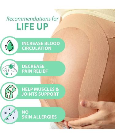 Haruto Life UP Extra Sensitive Kinesiology Tape for Daily Use Dermatologically Tested Latex Free for Ultra Sensitive Skin Injury Pregnant Women Office Worker Children (Pre-Cut Pink) Pink Precut Type - Buy Online on GoSupps.com