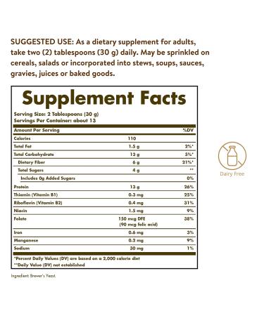 Solgar Brewer's Yeast Powder 14 oz (400 g) - Nutritional Superfood for Health & Wellness - Buy Online on GoSupps.com