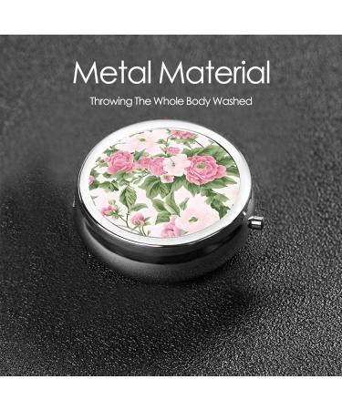 Floral Mini Round Pill Box - 3 Compartment Travel Organizer | Portable Medicine Case for Home & Office - Buy Online on GoSupps.com