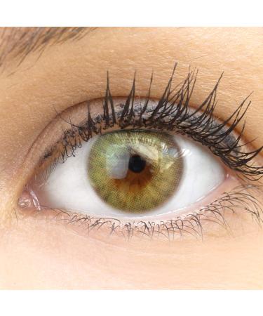 Glamlens Bozen Green Gr n + container |Very strongly covering natural green contact lenses colored |Colored silicone hydrogel |1 pair (2 pieces) |Dia 14.00 |Without starch - Buy Online on GoSupps.com