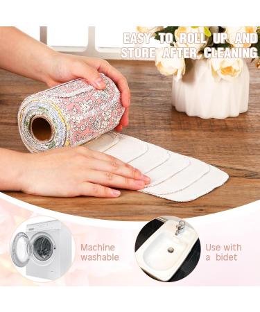 Vitalcozy Reusable Toilet Towels - Absorbent Cotton Kitchen & Bidet Towels | Eco-Friendly Washable Paperless - Pfauen Blossom Design - Buy Online on GoSupps.com