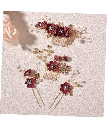 Angoily 3 Sets Hairpin Hair Clips for Braids Hair Accessories for Women Braids Red Hair Accessories for Women Floral Hair Comb Hair Pin Wedding Headpieces Zinc Alloy Pearl Mosaic Miss - Buy Online on GoSupps.com