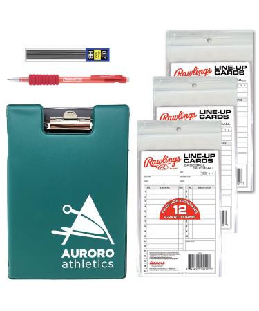 Rawlings Baseball Lineup Cards (36-Pack) Bundle with Lineup Card Holder Mechanical Pencil and Lead Refill - Great for Softball or Baseball Batting Orders Clipboard Case for Line Up Card Storage