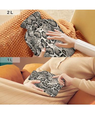 Buy Snake Skin Hot Water Bottle 2L - BPA-Free Large Pain Relief Bag with Cover for Cramps | Fast International Shipping - Buy Online on GoSupps.com
