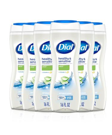 Dial Clean + Gentle Body Wash, Aloe, 16 Fl Oz (Pack of 6) Aloe Vera 16 Fl Oz (Pack of 6) - Buy Online on GoSupps.com