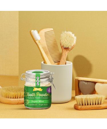 Organic Vegan Tooth Powder - Natural Fluoride-Free Super Mint Toothpaste Alternative with Herbs & Bentonite Clay - 51g 6-Month Supply - Buy Online on GoSupps.com