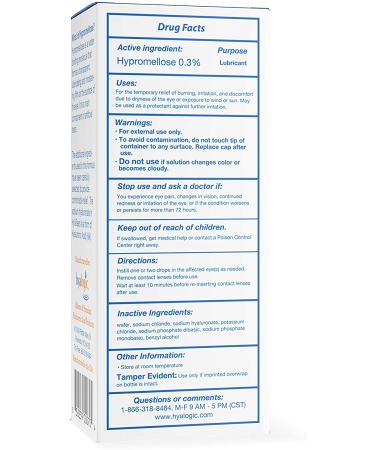 Hyalogic HylaTears Eye Drops - 0.67 fl oz for Dry Eyes Relief | Hydrating Lubricant - Buy Online on GoSupps.com