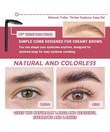 2PCS Eyebrow Soap 3D Styling Brow Soap Eyebrow Gel Transparent Brow Wax Long Lasting Soap Brow eyebrow kit with Eyebrow Brushes for Natural Eyebrows - Buy Online on GoSupps.com