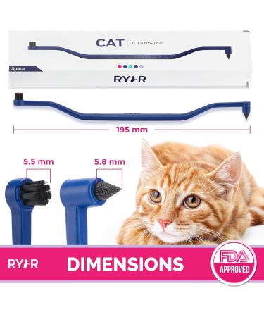 Ryercat Double-Sided Cat Toothbrush - Micro-Size Kitten Dental Care - Space Blue Cat Accessories - Buy Online on GoSupps.com