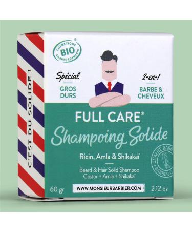 Monsieur BARBIER | Ultra-foaming Solid Shampoo | 100% natural vegan organic and COSMOS ORGANIC certified | Castor Amla & Shikaka | 60g soap - Buy Online on GoSupps.com