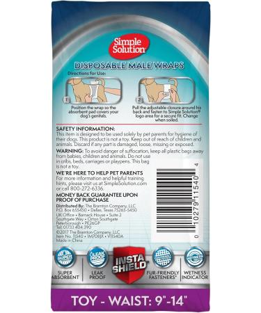 Simple Solution Disposable Dog Diapers Super Absorbent & Leak-Proof Fit for XS Dogs | Manage Incontinence & Urination Issues - Buy Online on GoSupps.com