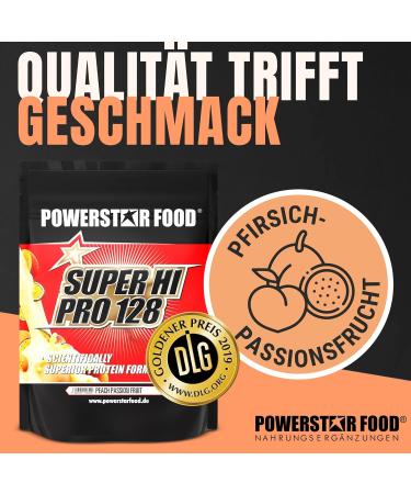 Powerstar Super Hi Pro 128 | Multi-Component Protein Powder 5x1000g | 80% Protein | Peach Passion Fruit Flavor | Muscle Building & Weight Loss Supplement - Buy Online on GoSupps.com