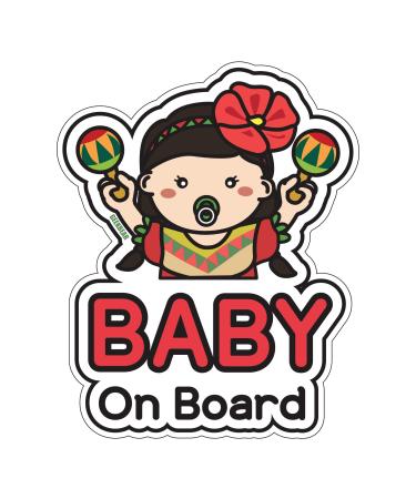 Baby on Board Sign for car (14. Hispanic Girl)