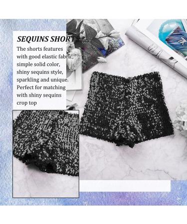 FEESHOW Kids Gymnastic Shorts Glitter Ballet Dance Metallic Spandex Shorts Black 12-16 Years - Buy Online on GoSupps.com