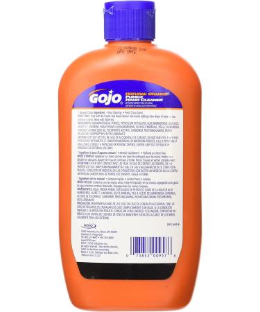 GOJO NATURAL* ORANGE Pumice Hand Cleaner 14 fl oz - Quick-Acting Lotion Cleaner - Squeeze Bottle (0957-12) - 14 Ounce - Buy Online on GoSupps.com