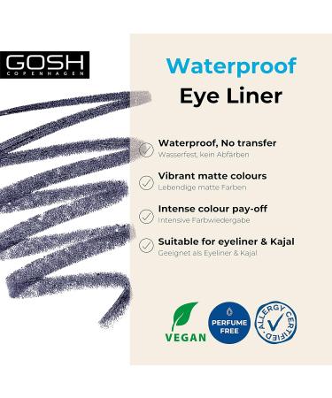 Gosh Matte Eyeliner - Mysterious Night Blue | Creamy Texture High Opacity Vegan & Perfume-Free | Ideal for Smokey Eyes | 009 Midnight Blue | 1 Piece - Buy Online on GoSupps.com