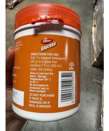 Dabur Glucose - Glucose Powder - Fortified with Vitamin D and Calcium - A Tasty Orange - 500 Grams - Buy Online on GoSupps.com
