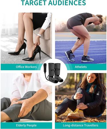Nekteck Leg Massager with Air Compression for Circulation & Relaxation | Foot & Calf Massage Machine | 2 Modes 3 Intensities | Adjustable Leg Wraps for Home & Office - Buy Online on GoSupps.com