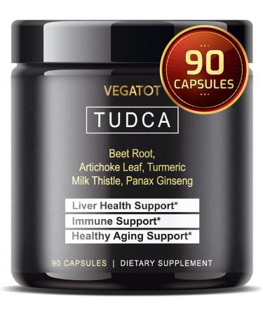 VEGATOT TUDCA (Tauroursodeoxycholic Acid) 6 100MG/Seving - *USA Made and Tested* Liver Support with Beet Root L-Arginine Milk Thistle Artichoke - Bile Flow Support Clean & Detox Formula 90 Count (pack of 1) - Buy Online on GoSupps.com
