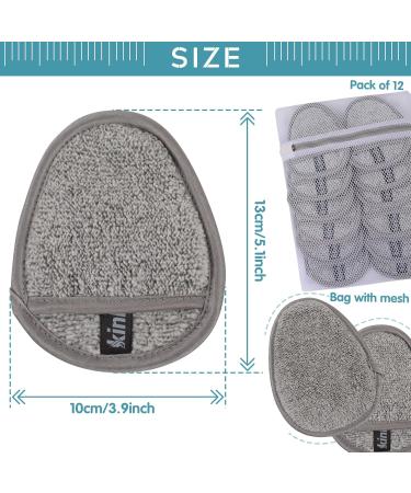 Reusable Bamboo Microfiber Makeup Remover Pads - Super Soft Facial Cleaning Pads with Laundry Bag - Eco-Friendly Light Gray 13x10cm - Buy Online on GoSupps.com